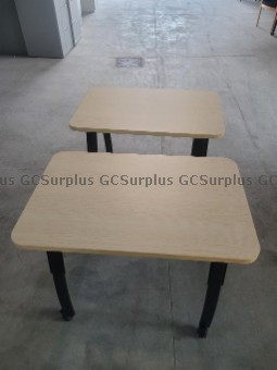 Picture of 6 Brown Tables on Wheels