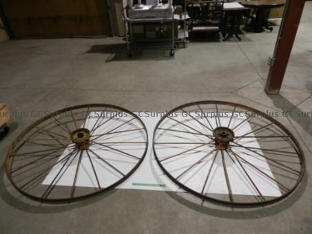 Picture of Pair of Antique Wagon Wheels -