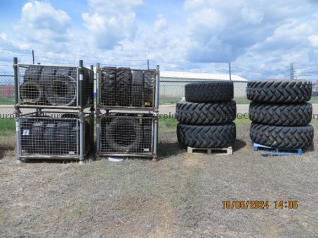 Picture of 2 Tire Cages and 27 Scrap Rubb