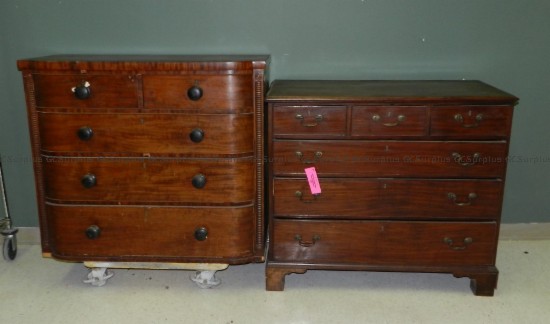 Picture of Two Antique Wooden Dressers - 