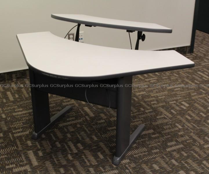 Picture of Sit-Stand Corner Desk with Run