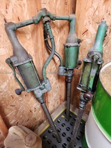 Picture of Assorted Hand Crank Oil Pumps 