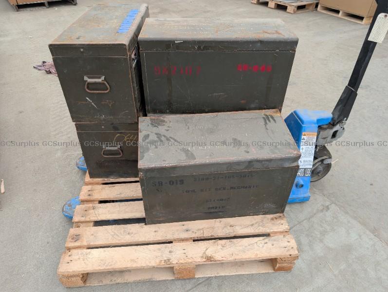 Picture of Lot of 6 Empty Metal Tool Boxe